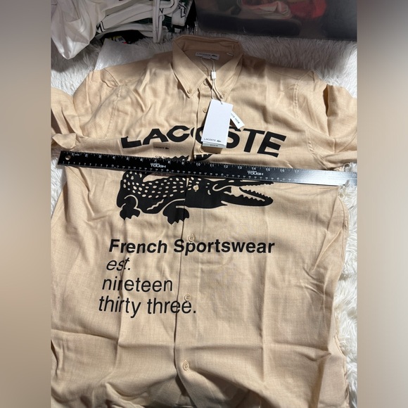 LACOSTE | Button-down Unisex Wool Street Style Long Sleeves Cotton - Picture 5 of 9